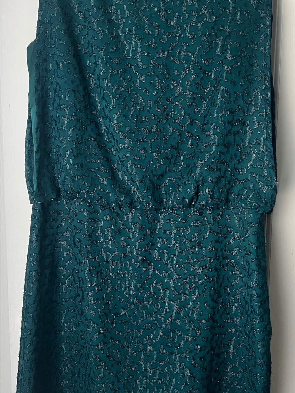 Laundry By Shelli Segal Teal Long Sleeve Metallic-Accent Dress